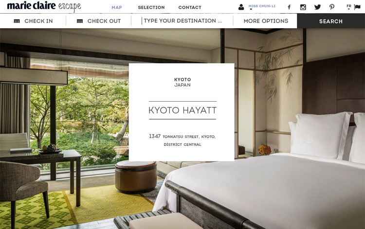 marie-claire escape landing page hotel