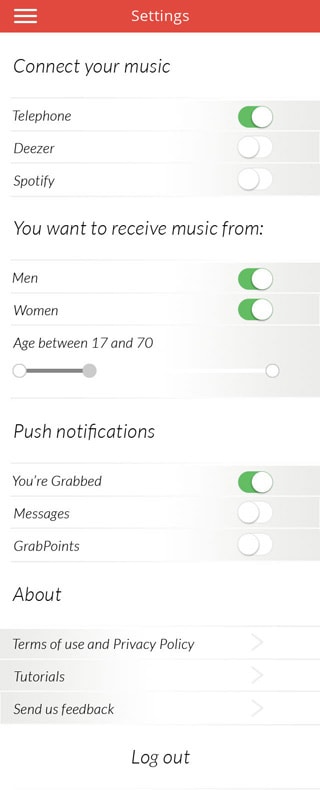 soundgrabber settings screen 2